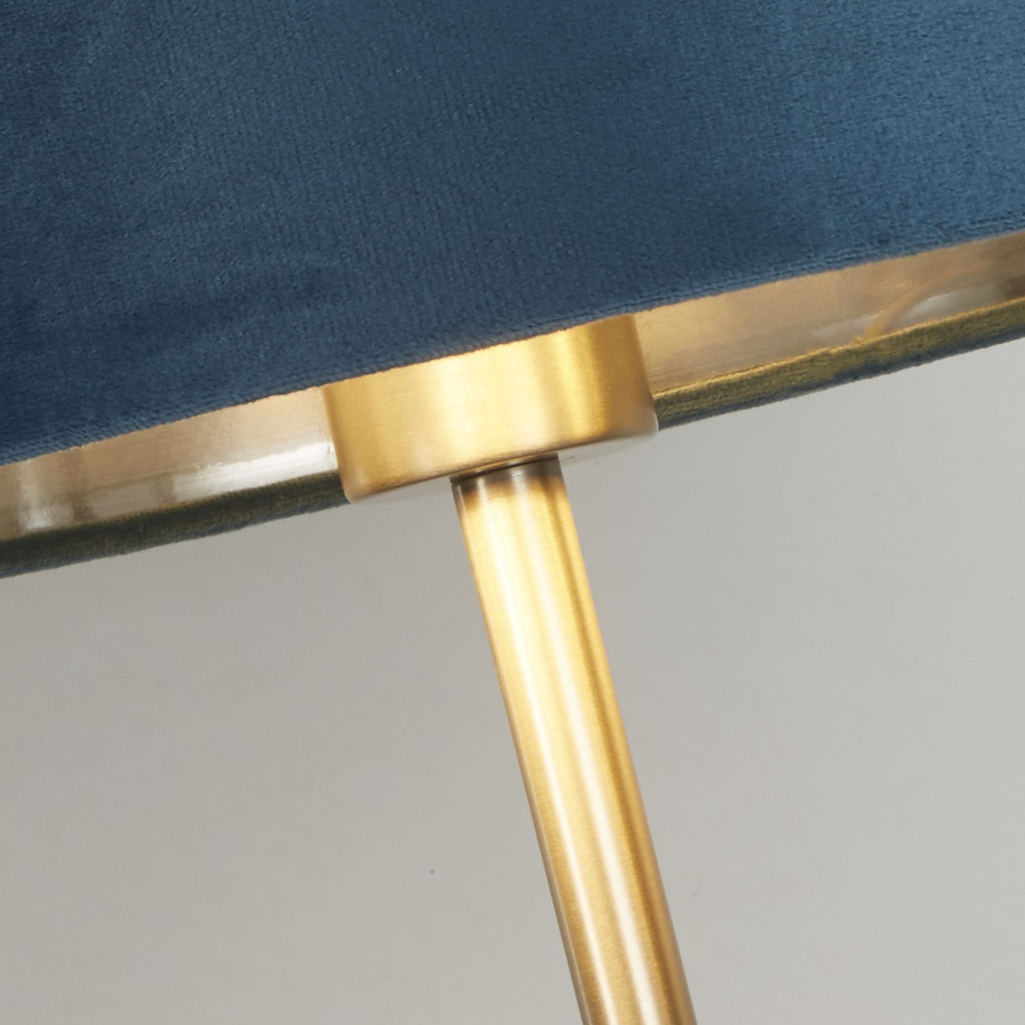 58911TE Finn USB Table Lamp Satin Nickel Metal Teal Velvet Shade