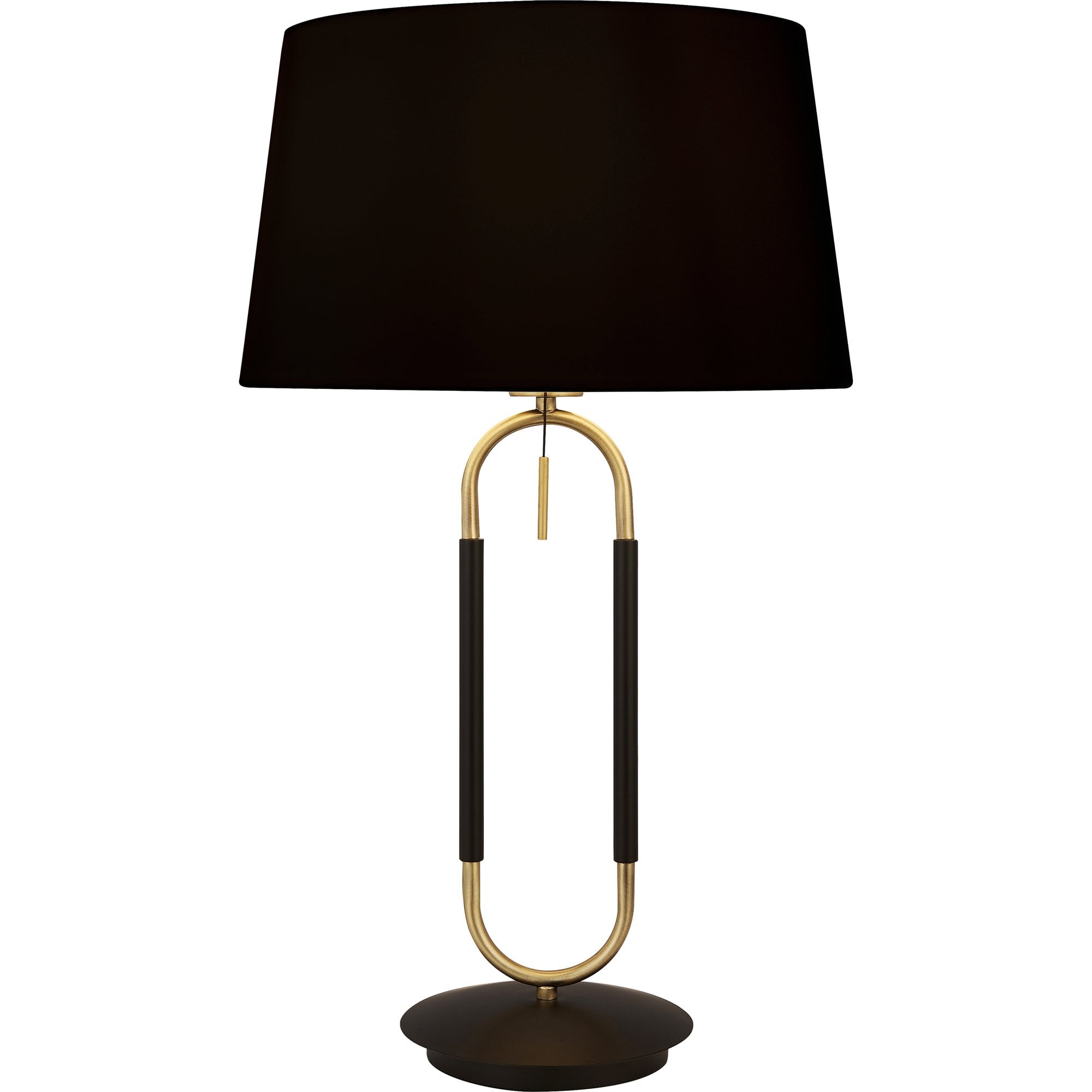 41431SB Jazz Table Lamp Black Satin Brass Metal Black Velvet