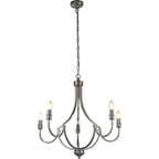 82915-5SS Lodge 5 Light Pendant Satin Silver Metal