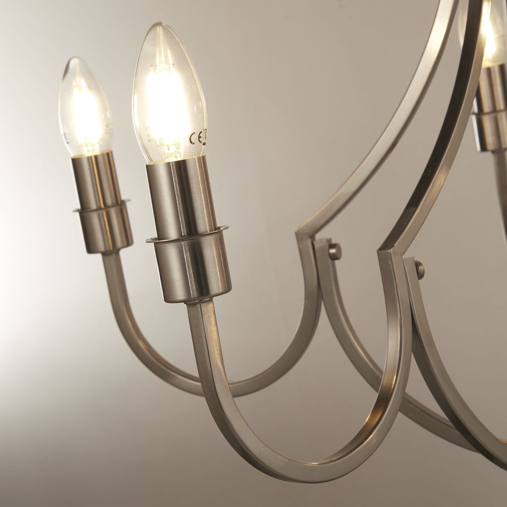 Lodge 5 Light Pendant Satin Silver Metal