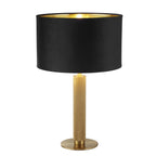 65721BK London Table Lamp Knurled Brass Black Velvet Shade