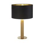 65721BK London Table Lamp Knurled Brass Black Velvet Shade