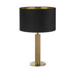 65721BK London Table Lamp Knurled Brass Black Velvet Shade