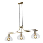 31031-3PB Margarita 3 Light Bar Pendant Brass Metal Glass