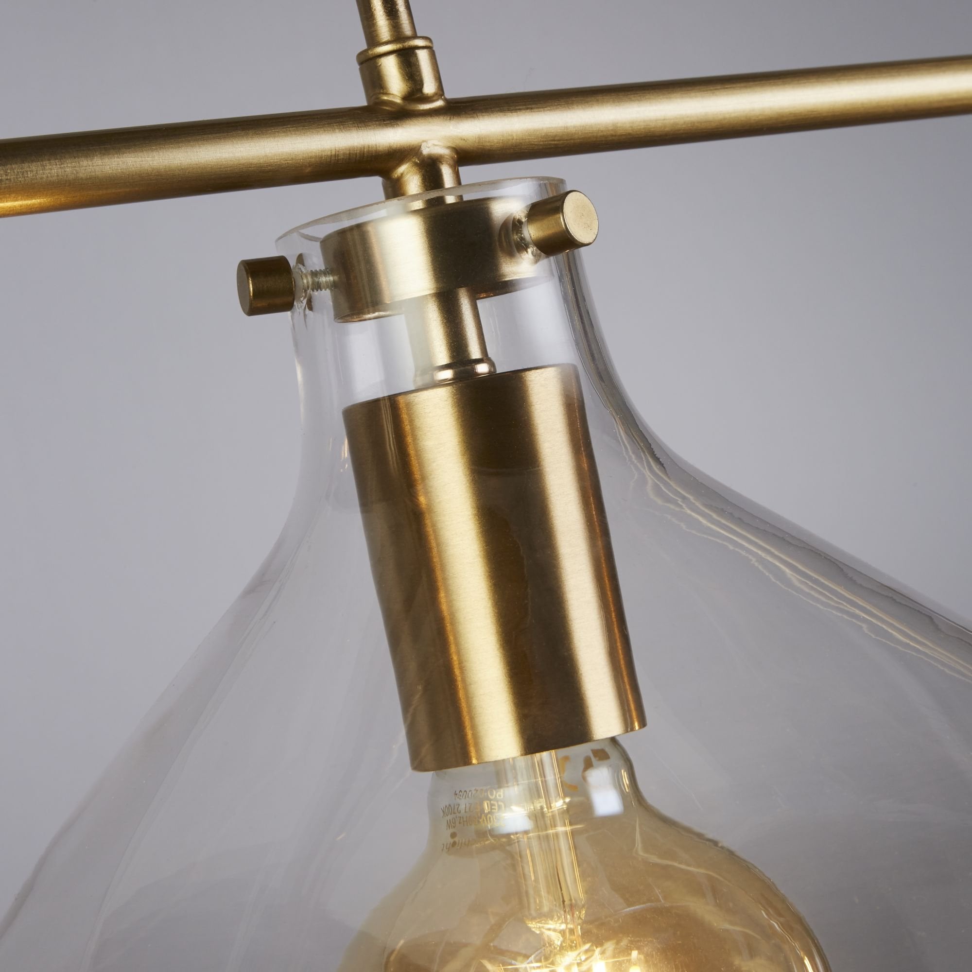 31031-3PB Margarita 3 Light Bar Pendant Brass Metal Glass