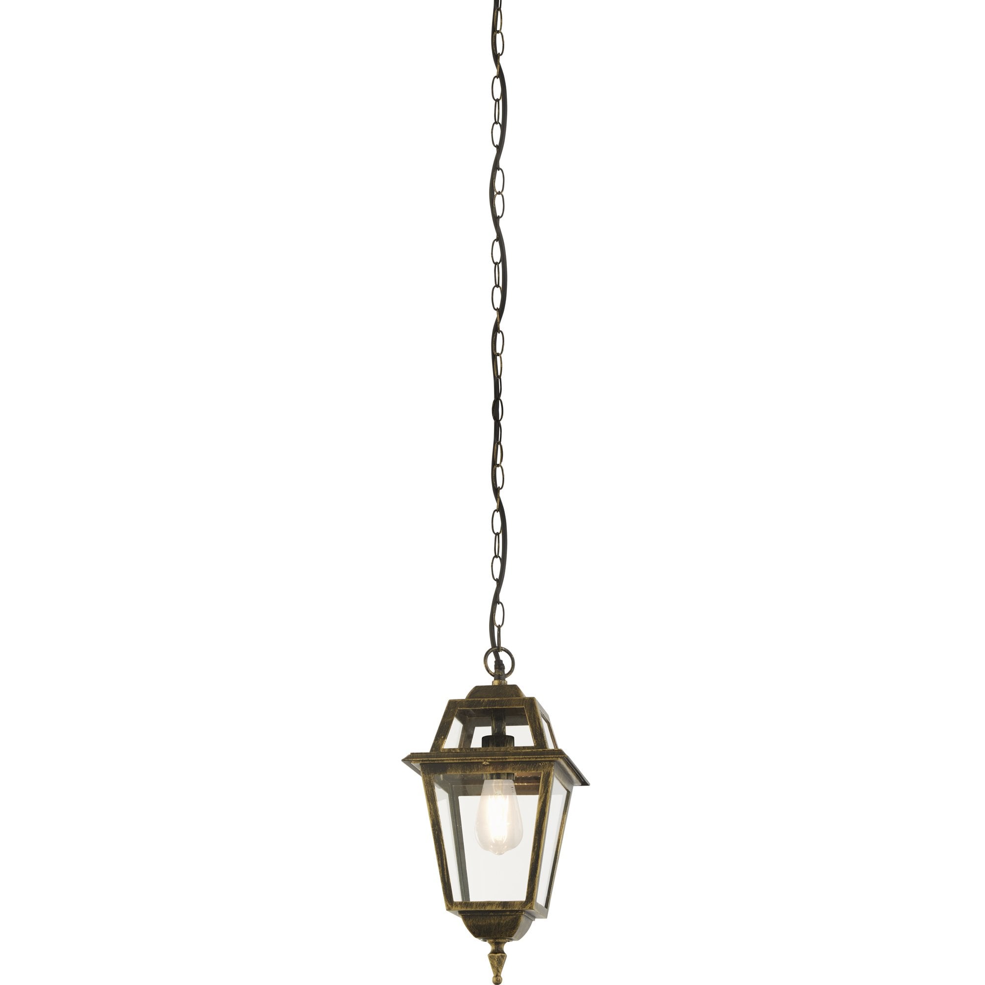 1526 New Orleans Outdoor Pendant Lantern Black Gold Glass