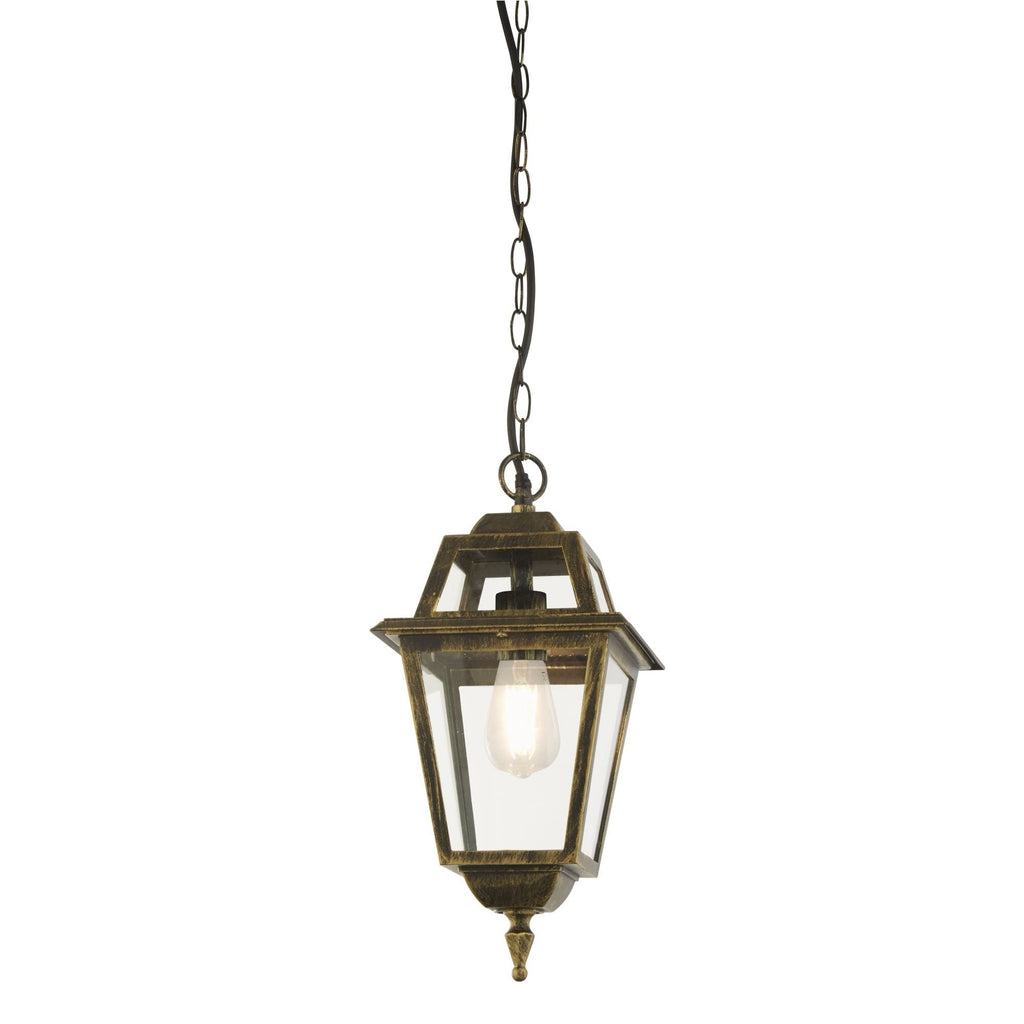 1526 New Orleans Outdoor Pendant Lantern Black Gold Glass