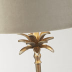 81210TA Palm Table Lamp Antique Nickel Metal Taupe Velvet Shade