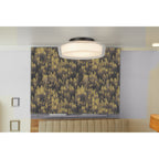 60961BK Puck Bathroom LED Flush Ceiling Light Black Metal Clear Outer Opal Glass