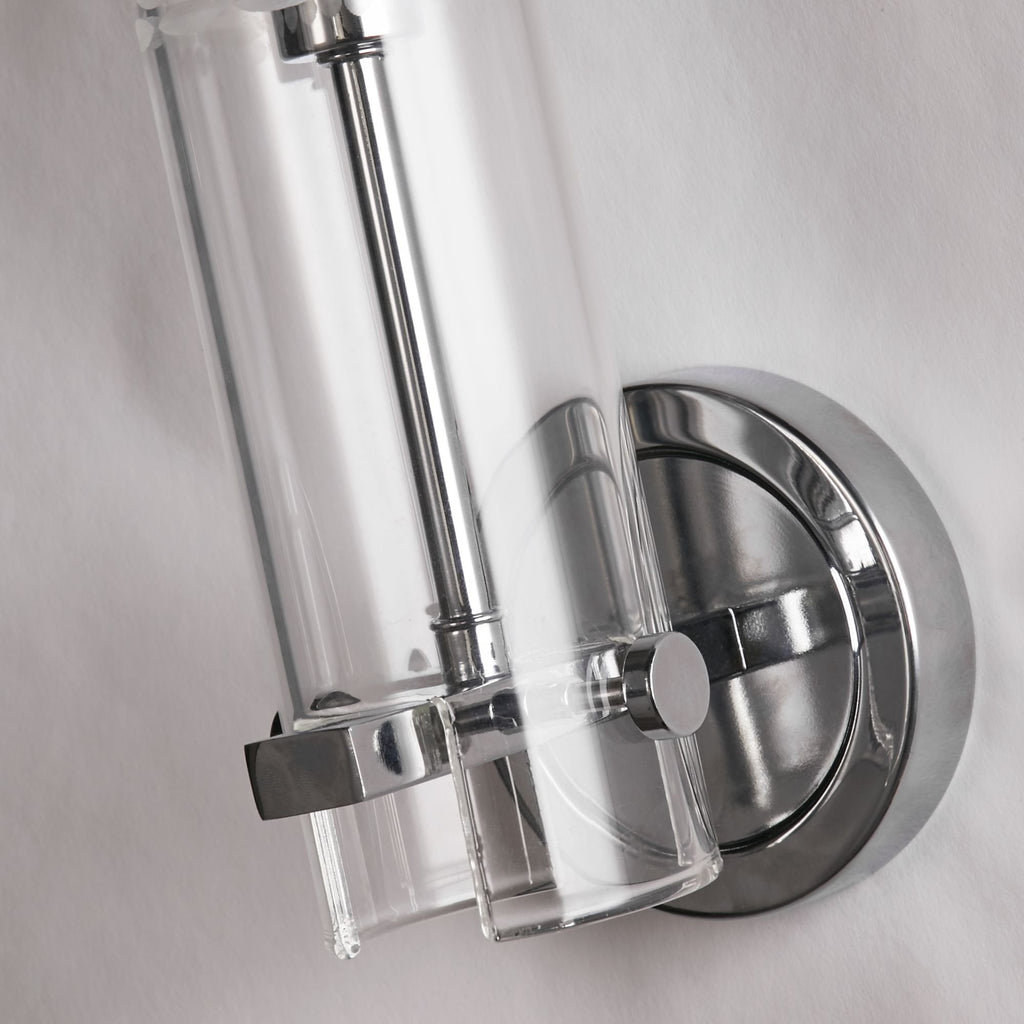 27981CC Scope Bathroom Wall Light Chrome Metal Clear Etched Glass