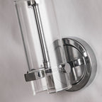 27981CC Scope Bathroom Wall Light Chrome Metal Clear Etched Glass