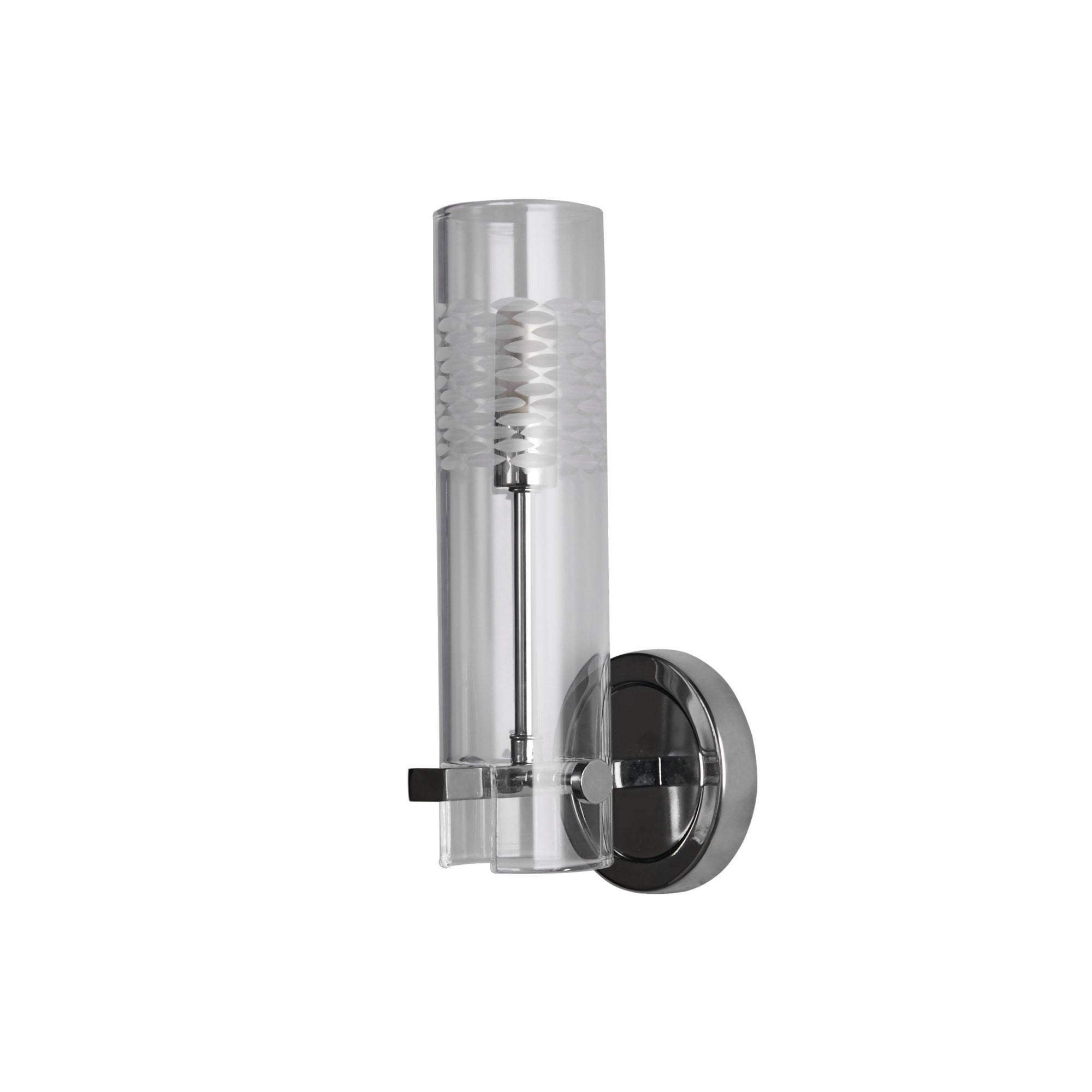 27981CC Scope Bathroom Wall Light Chrome Metal Clear Etched Glass
