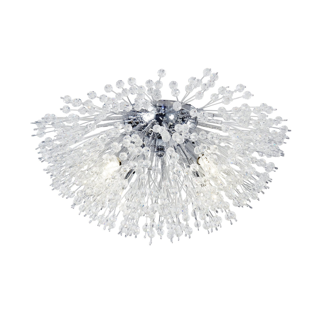83420-4CC Sunburst 4 Light Flush Chrome Metal Glass Beads