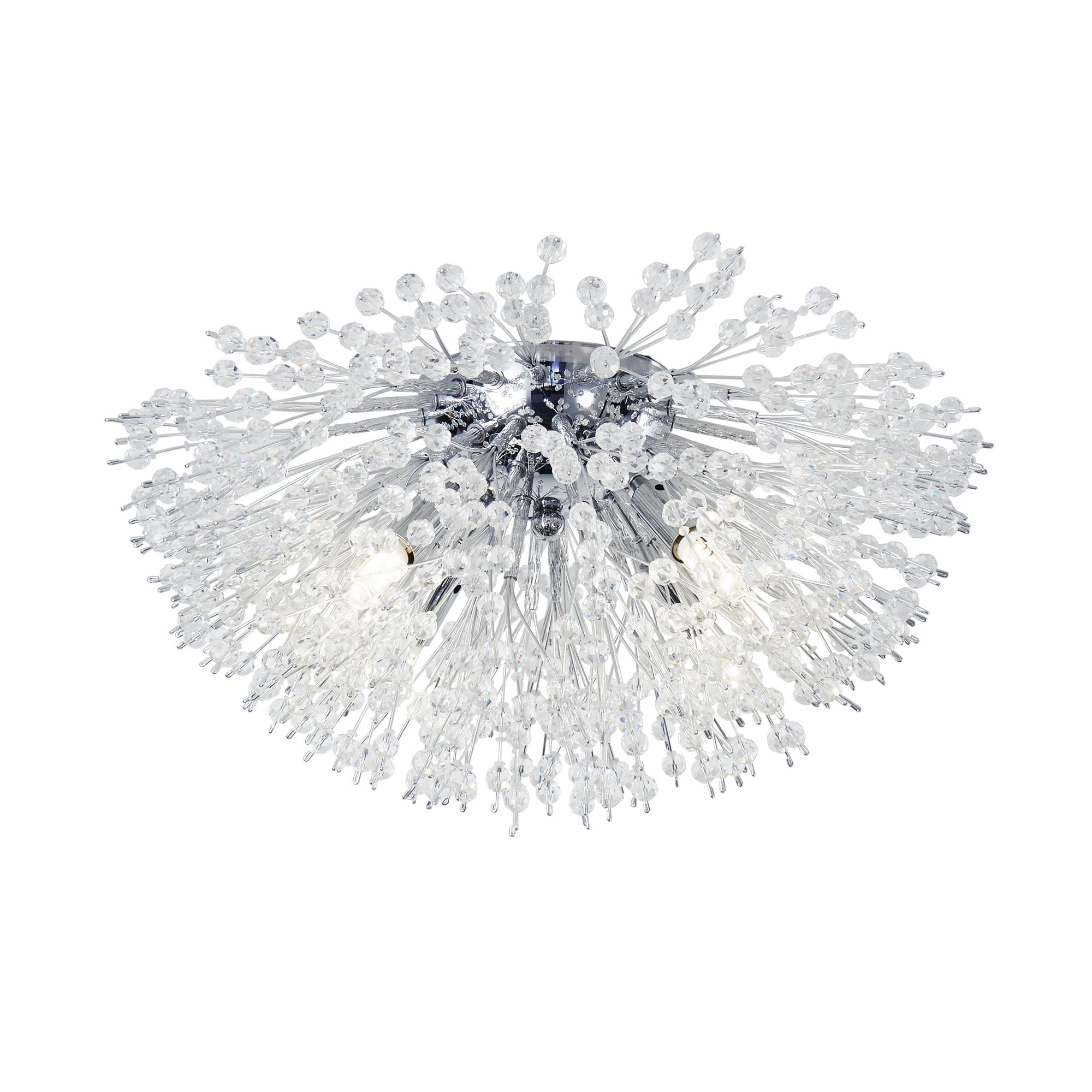83420-4CC Sunburst 4 Light Flush Chrome Metal Glass Beads