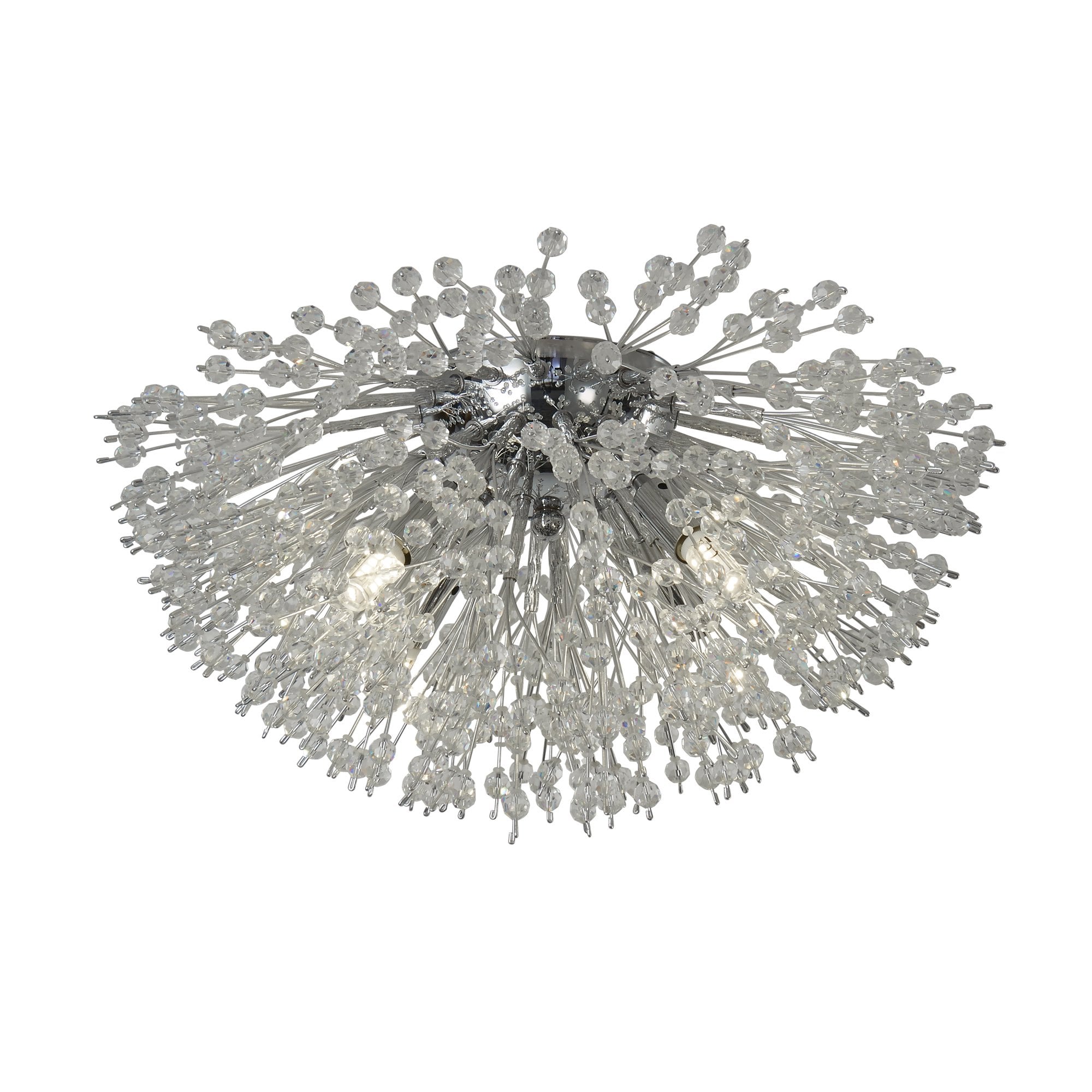 83420-4CC Sunburst 4 Light Flush Chrome Metal Glass Beads