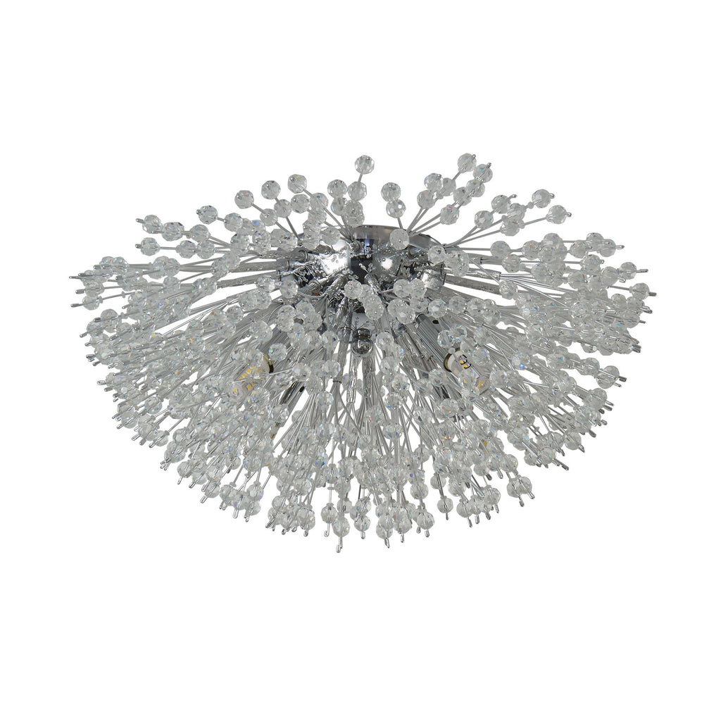83420-4CC Sunburst 4 Light Flush Chrome Metal Glass Beads