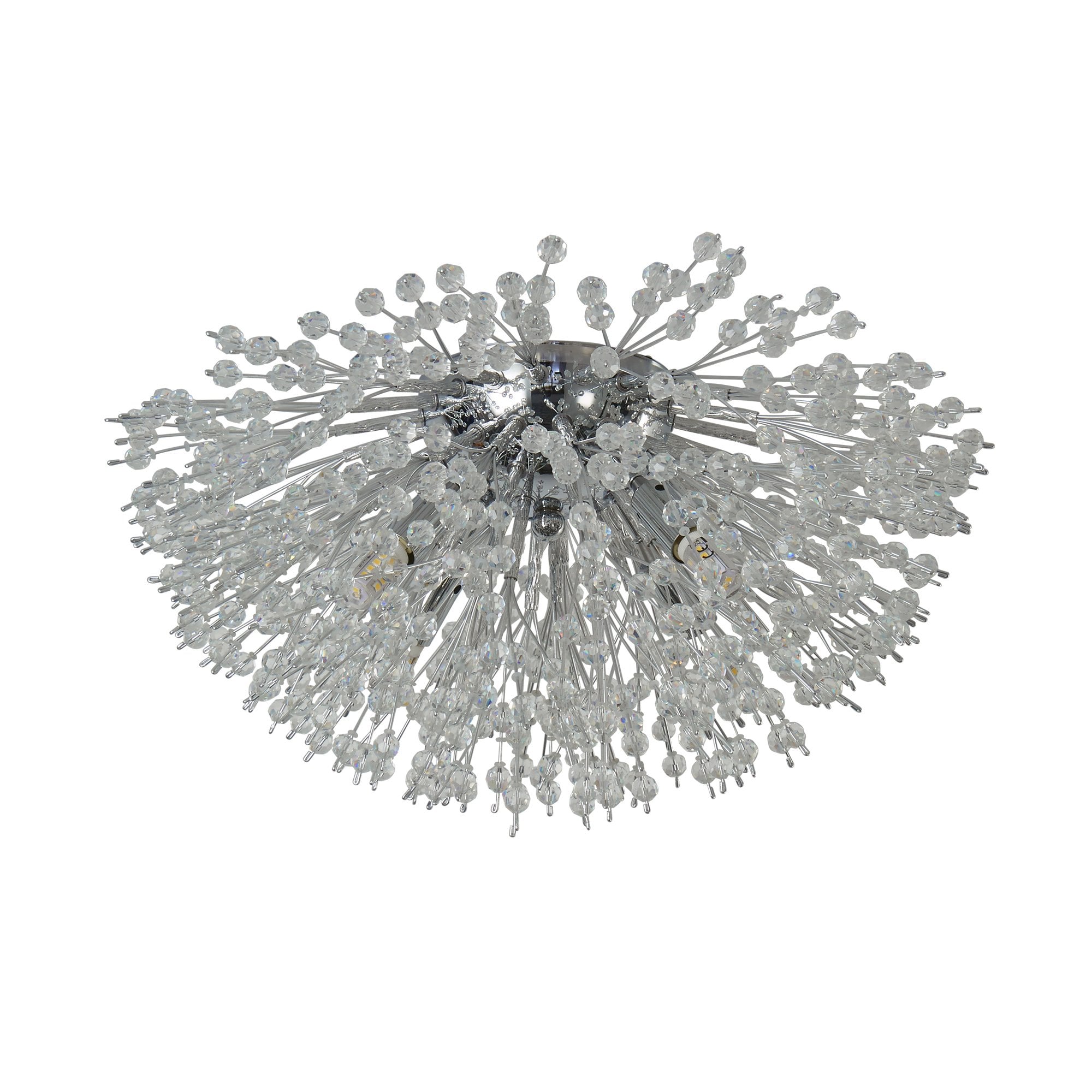 83420-4CC Sunburst 4 Light Flush Chrome Metal Glass Beads