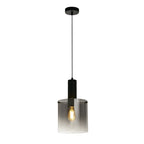88910-1BK Sweden Pendant Matt Black Metal Smoked Ombre Glass