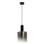 88910-1BK Sweden Pendant Matt Black Metal Smoked Ombre Glass