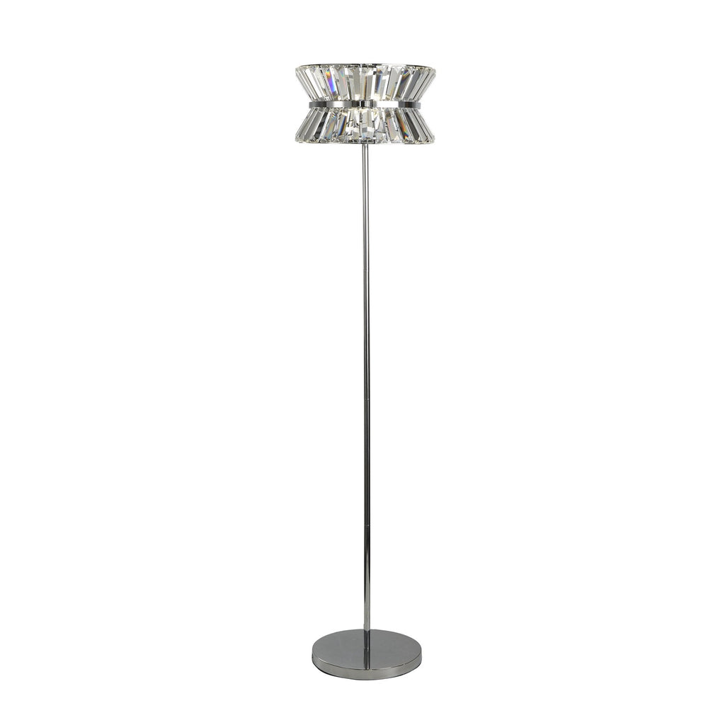 59411-3CC Uptown 3 Light Floor Lamp Chrome Metal Clear Crystal