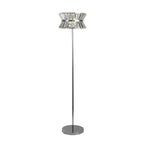 59411-3CC Uptown 3 Light Floor Lamp Chrome Metal Clear Crystal