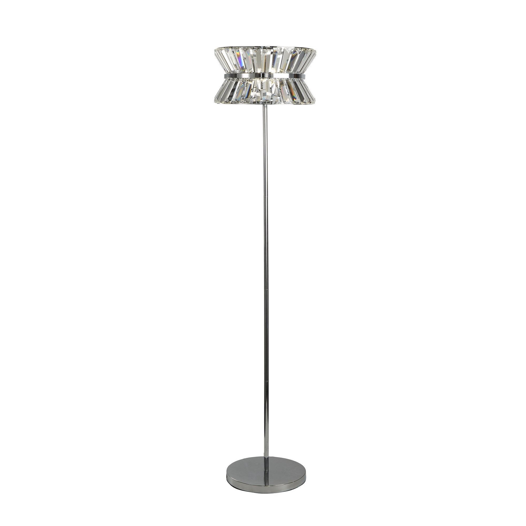 59411-3CC Uptown 3 Light Floor Lamp Chrome Metal Clear Crystal