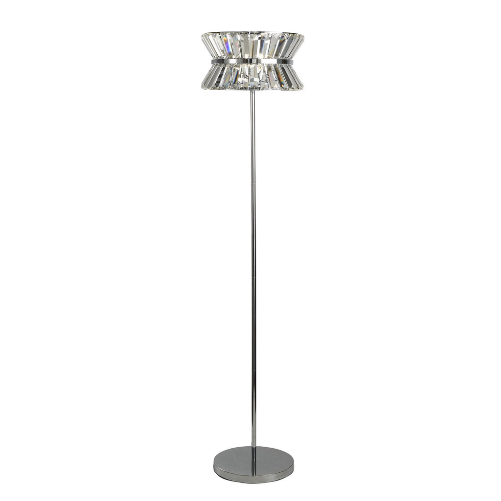 59411-3CC Uptown 3 Light Floor Lamp Chrome Metal Clear Crystal
