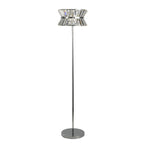 59411-3CC Uptown 3 Light Floor Lamp Chrome Metal Clear Crystal