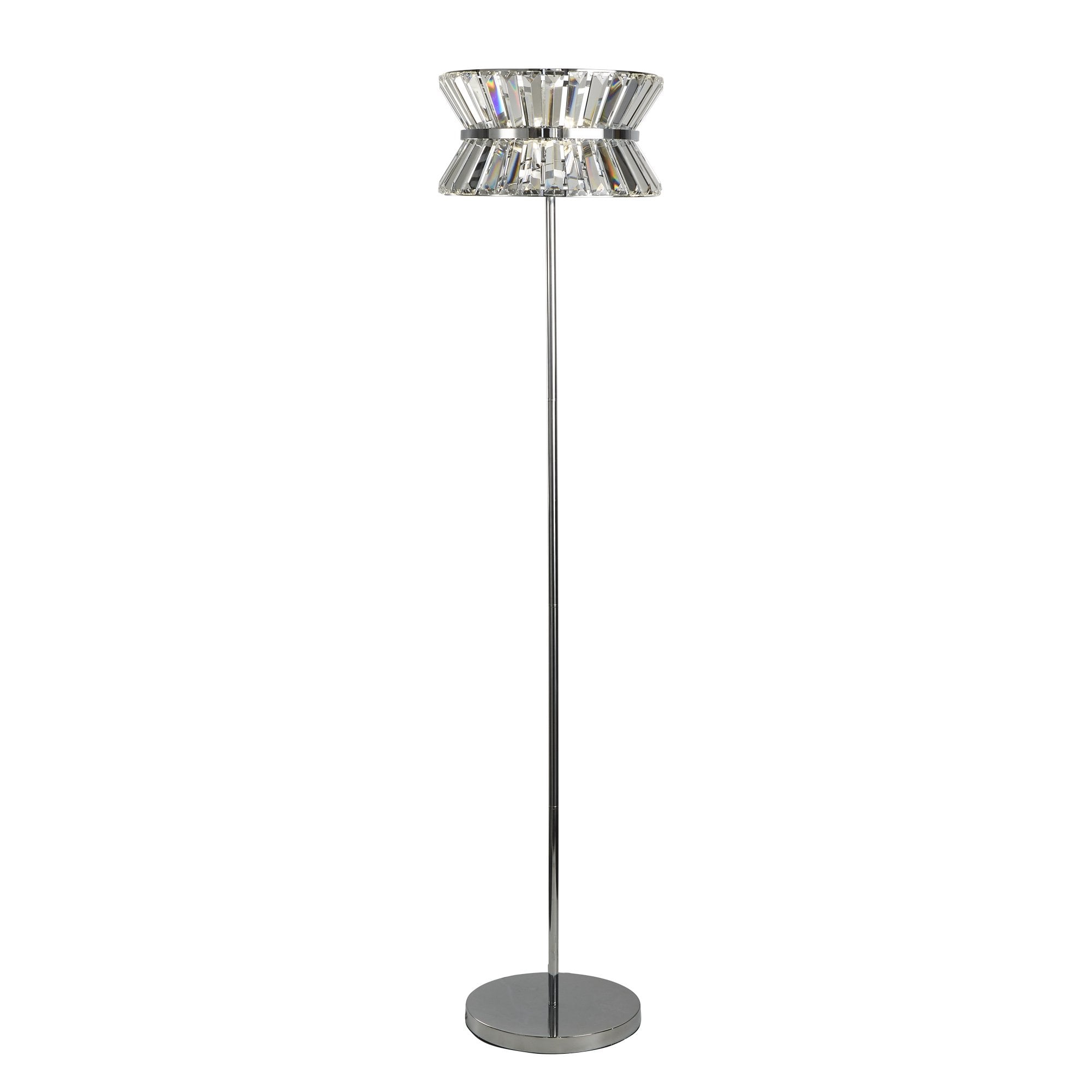 59411-3CC Uptown 3 Light Floor Lamp Chrome Metal Clear Crystal