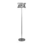 59411-3CC Uptown 3 Light Floor Lamp Chrome Metal Clear Crystal