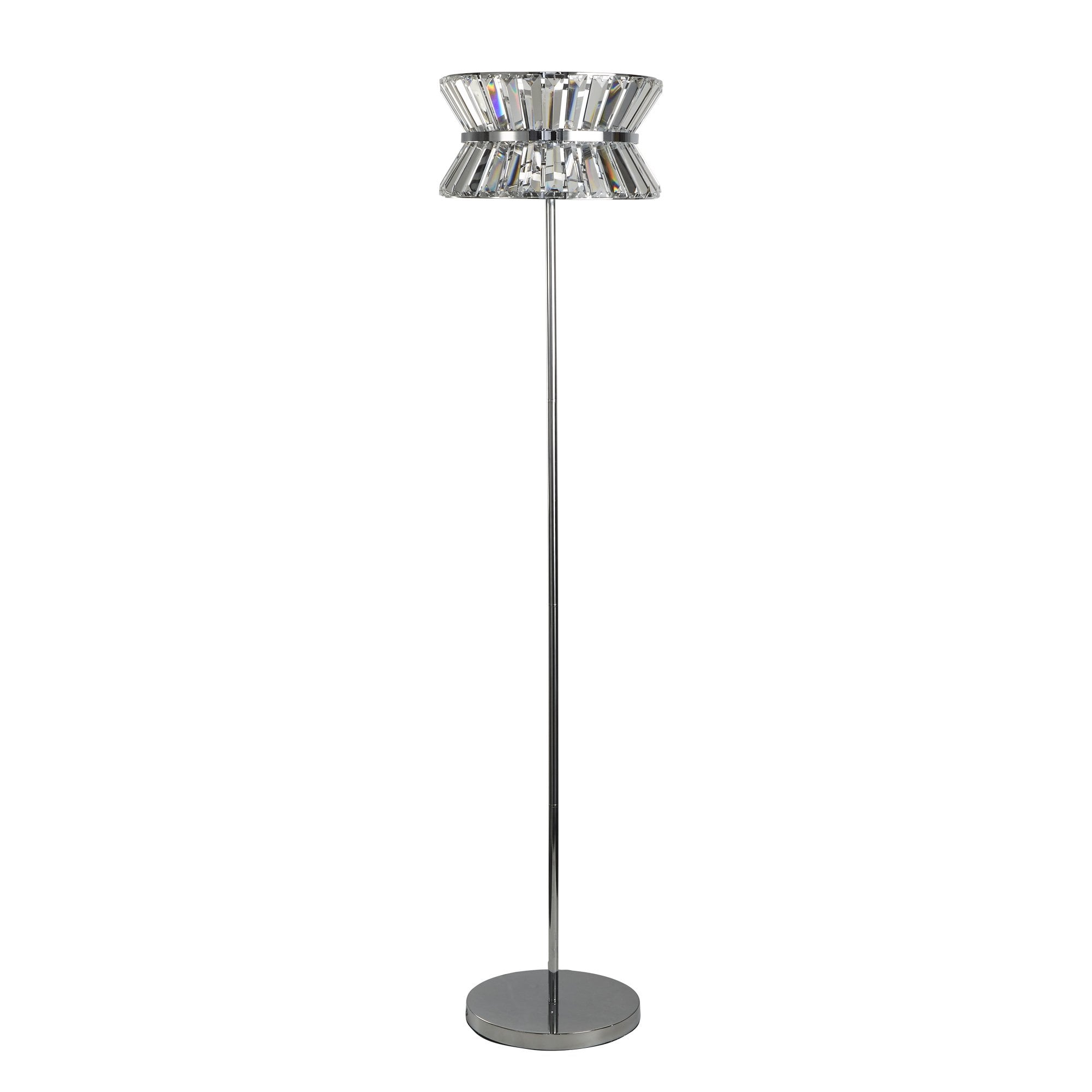 59411-3CC Uptown 3 Light Floor Lamp Chrome Metal Clear Crystal