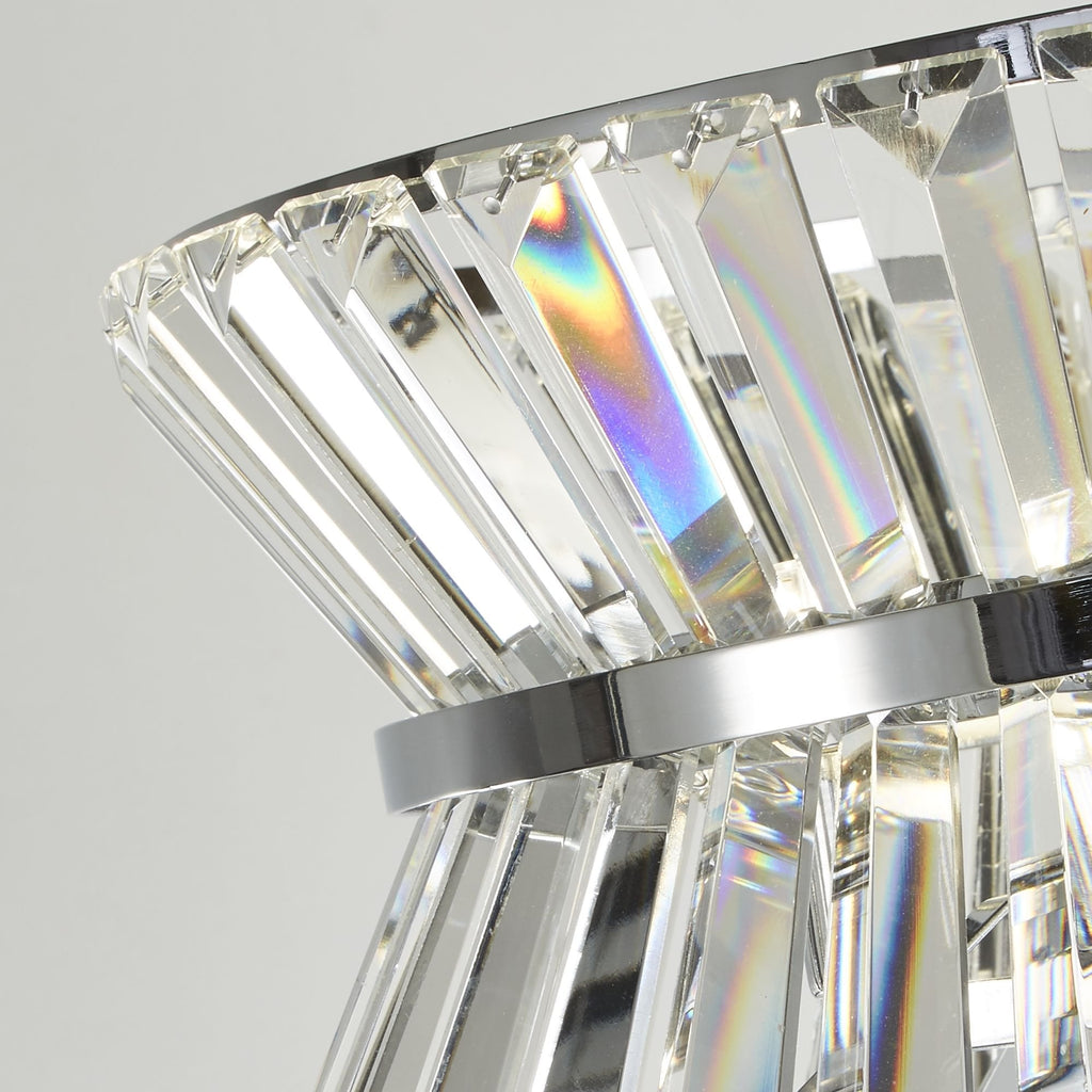 59411-3CC Uptown 3 Light Floor Lamp Chrome Metal Clear Crystal