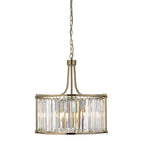 8295-5AB Victoria 5 Light Pendant Antique Brass Metal Clear Crystal