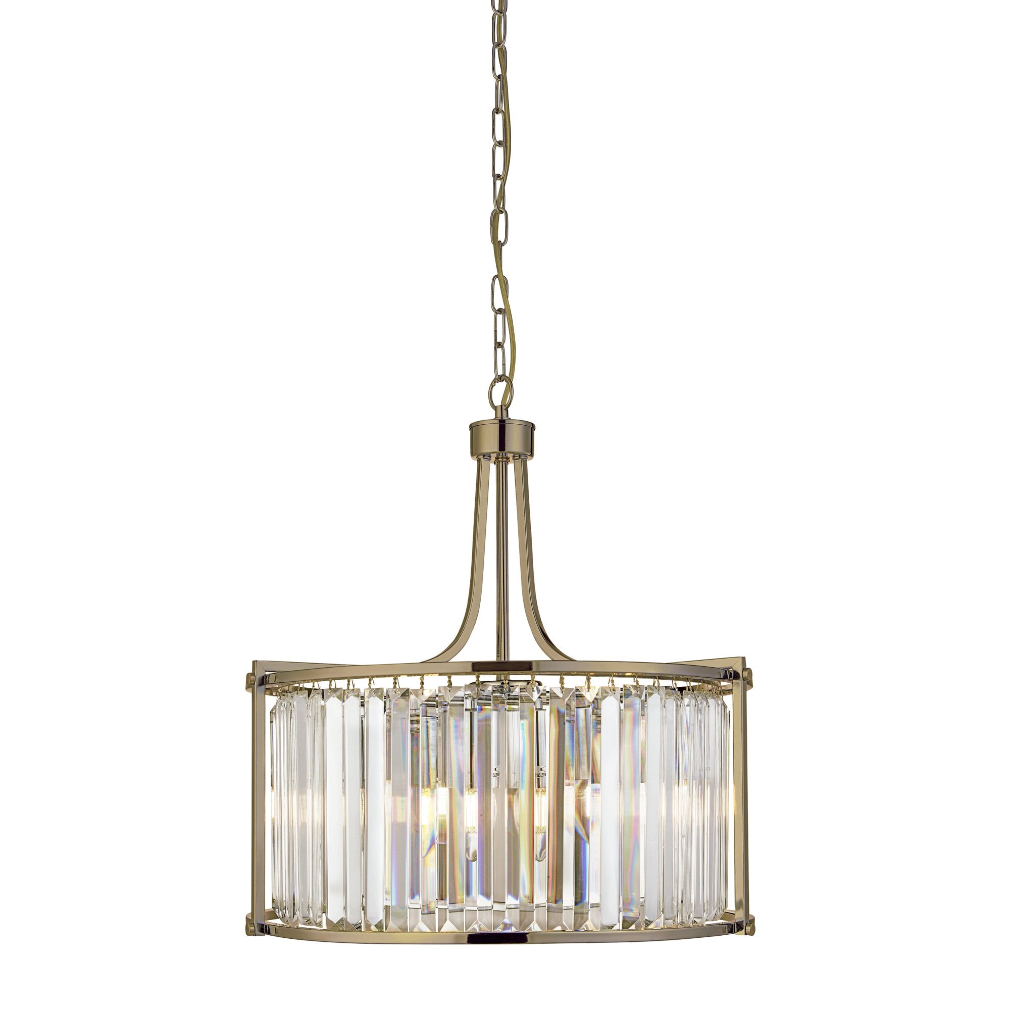 8295-5AB Victoria 5 Light Pendant Antique Brass Metal Clear Crystal