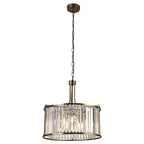 8295-5AB Victoria 5 Light Pendant Antique Brass Metal Clear Crystal
