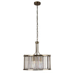 8295-5AB Victoria 5 Light Pendant Antique Brass Metal Clear Crystal