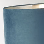81214TE Whitby Table Lamp Chrome Metal Teal Velvet Shade