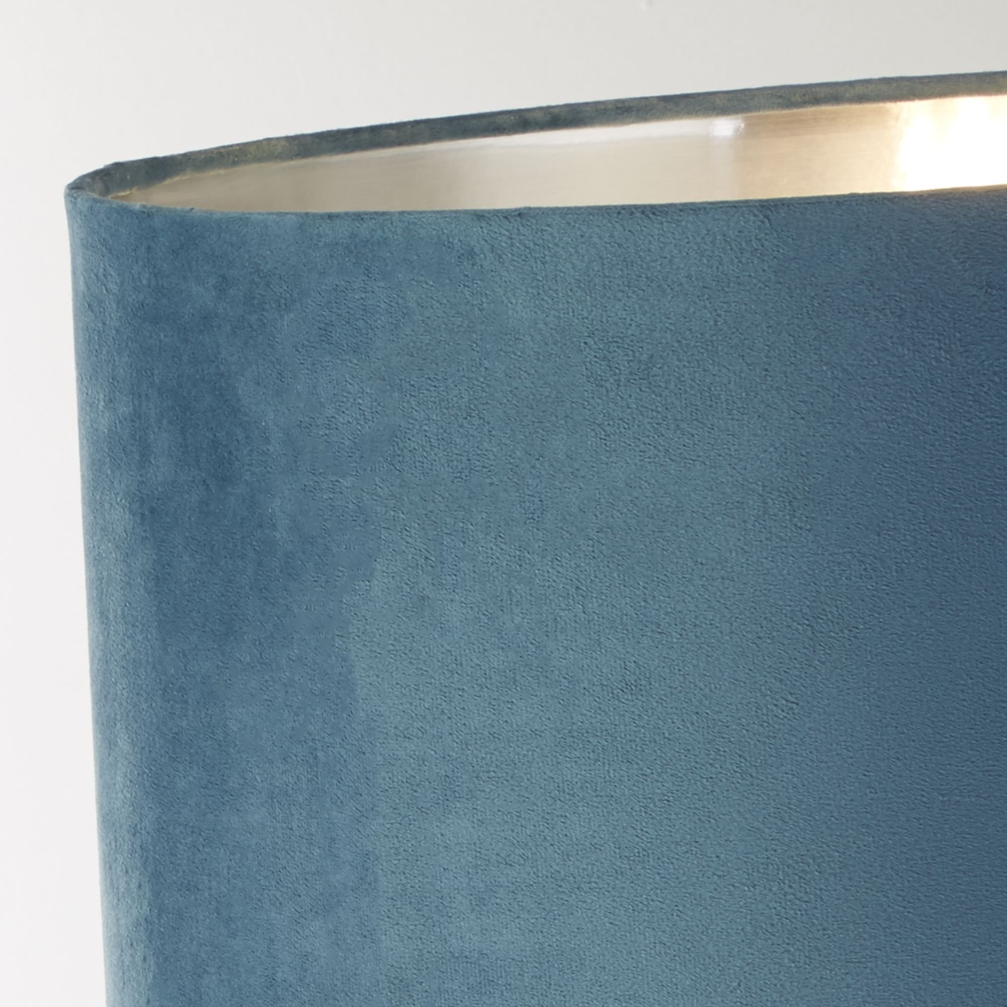 81214TE Whitby Table Lamp Chrome Metal Teal Velvet Shade