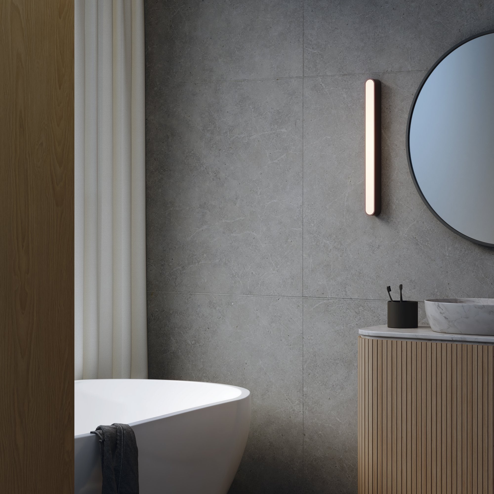1440005 Atticus 600 Bathroom LED Wall Light 3000K Matt Black