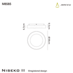 M8585 Niseko II Ring LED Flush Ceiling Light 38cm Remote Control Gold
