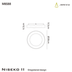 M8588 Niseko II Ring LED Flush Ceiling Light 38cm Remote Control Wood