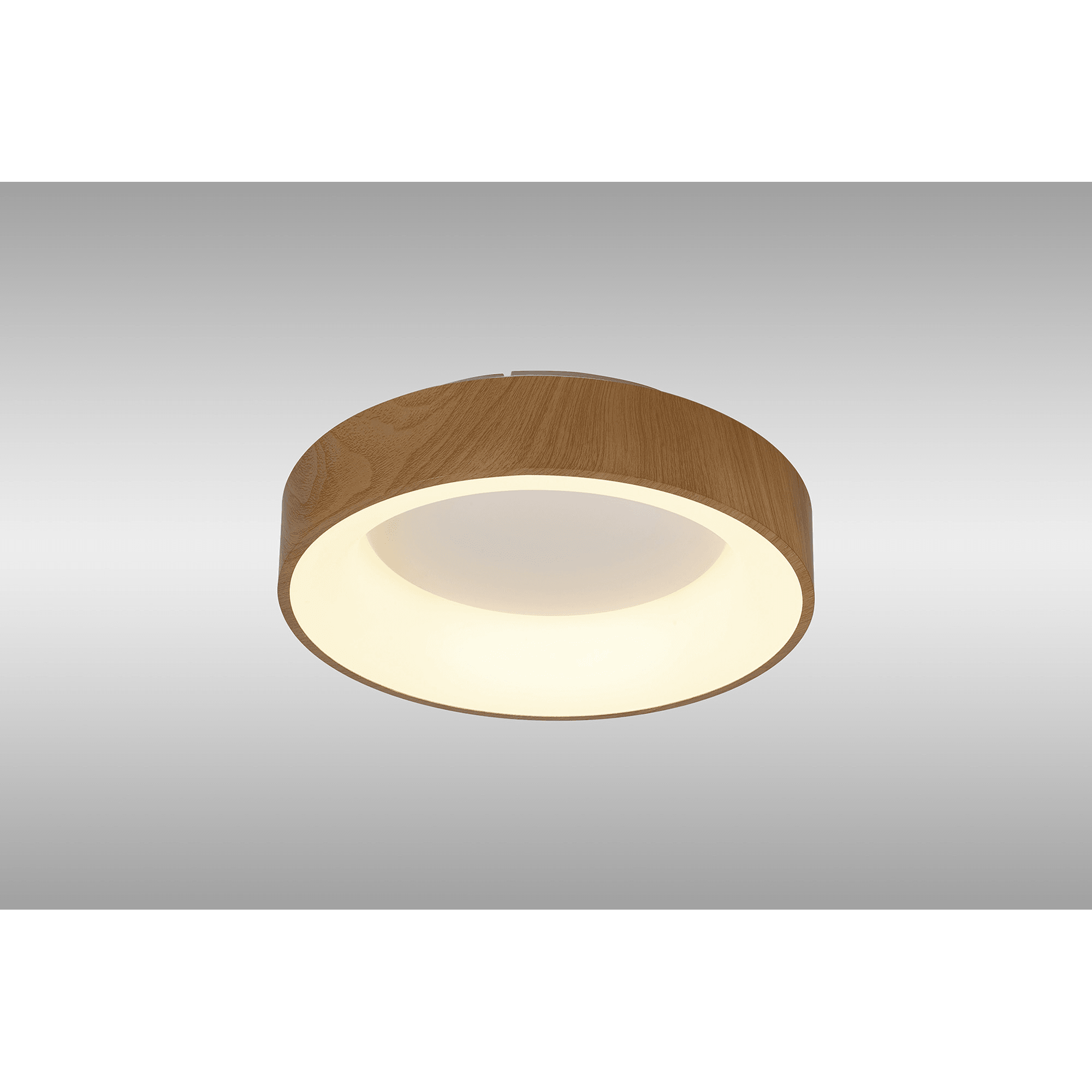 M8588 Niseko II Ring LED Flush Ceiling Light 38cm Remote Control Wood
