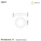 M8579 Niseko II Ring LED Flush Ceiling Light 38cm Remote Control White