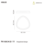 M8630 Niseko II Triangular LED Flush Ceiling Light 42cm Remote Control Black