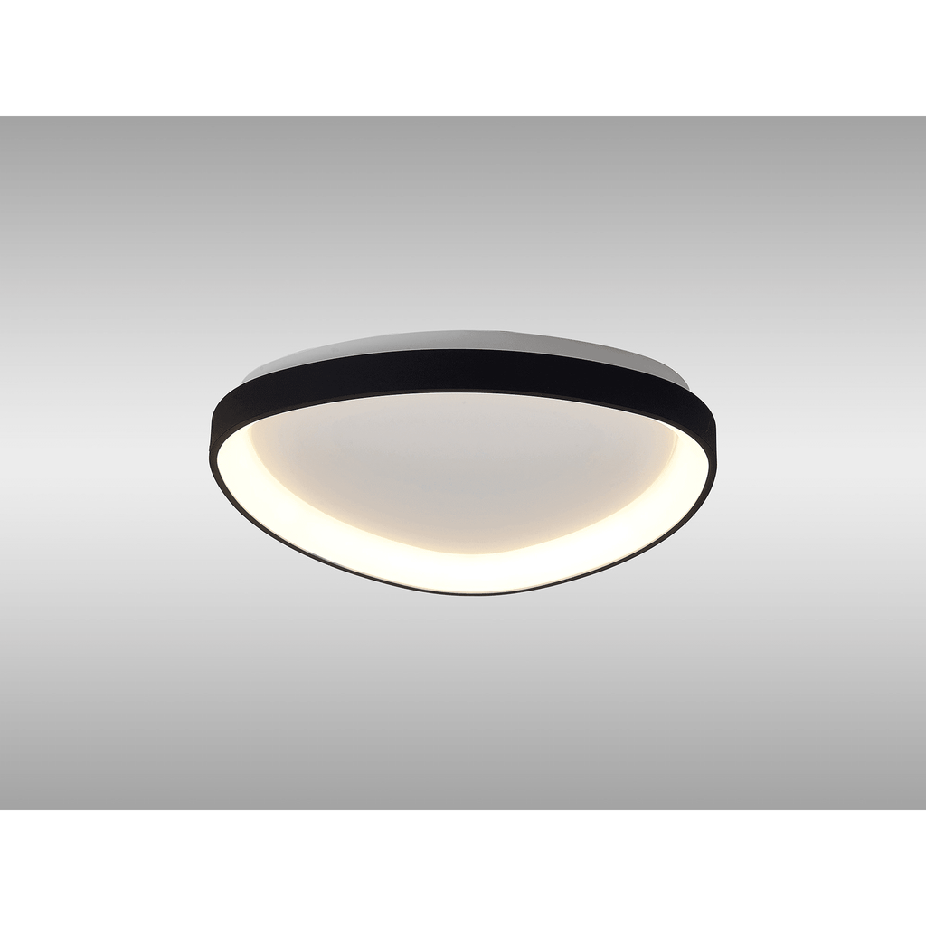 M8630 Niseko II Triangular LED Flush Ceiling Light 42cm Remote Control Black