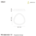 M8631 Niseko II Triangular LED Flush Ceiling Light 42cm Remote Control Gold