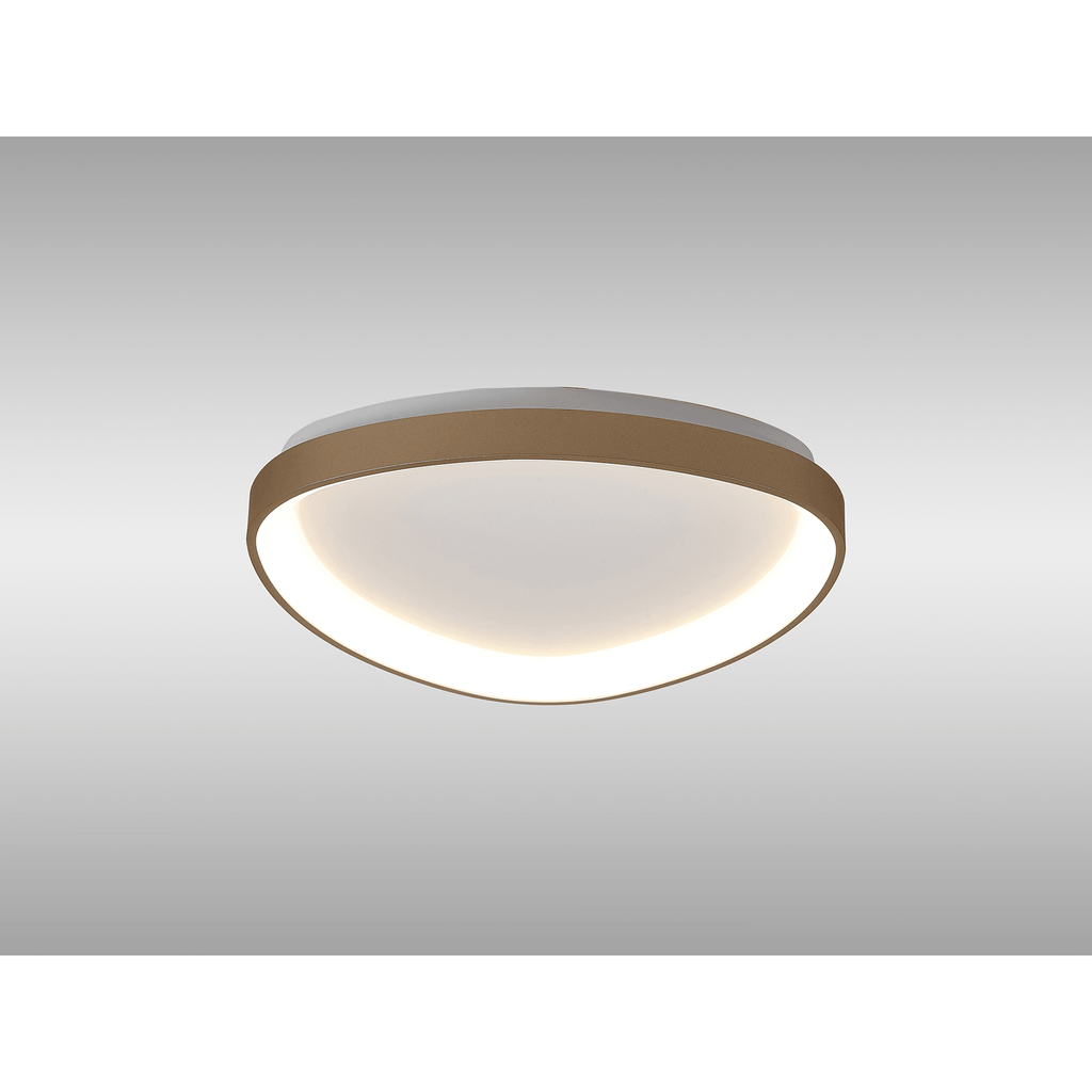 M8631 Niseko II Triangular LED Flush Ceiling Light 42cm Remote Control Gold
