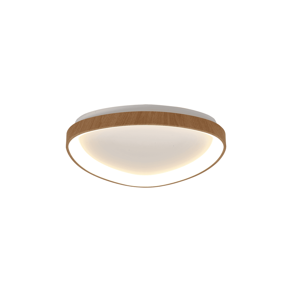M8632 Niseko II Triangular LED Flush Ceiling Light 42cm Remote Control Wood