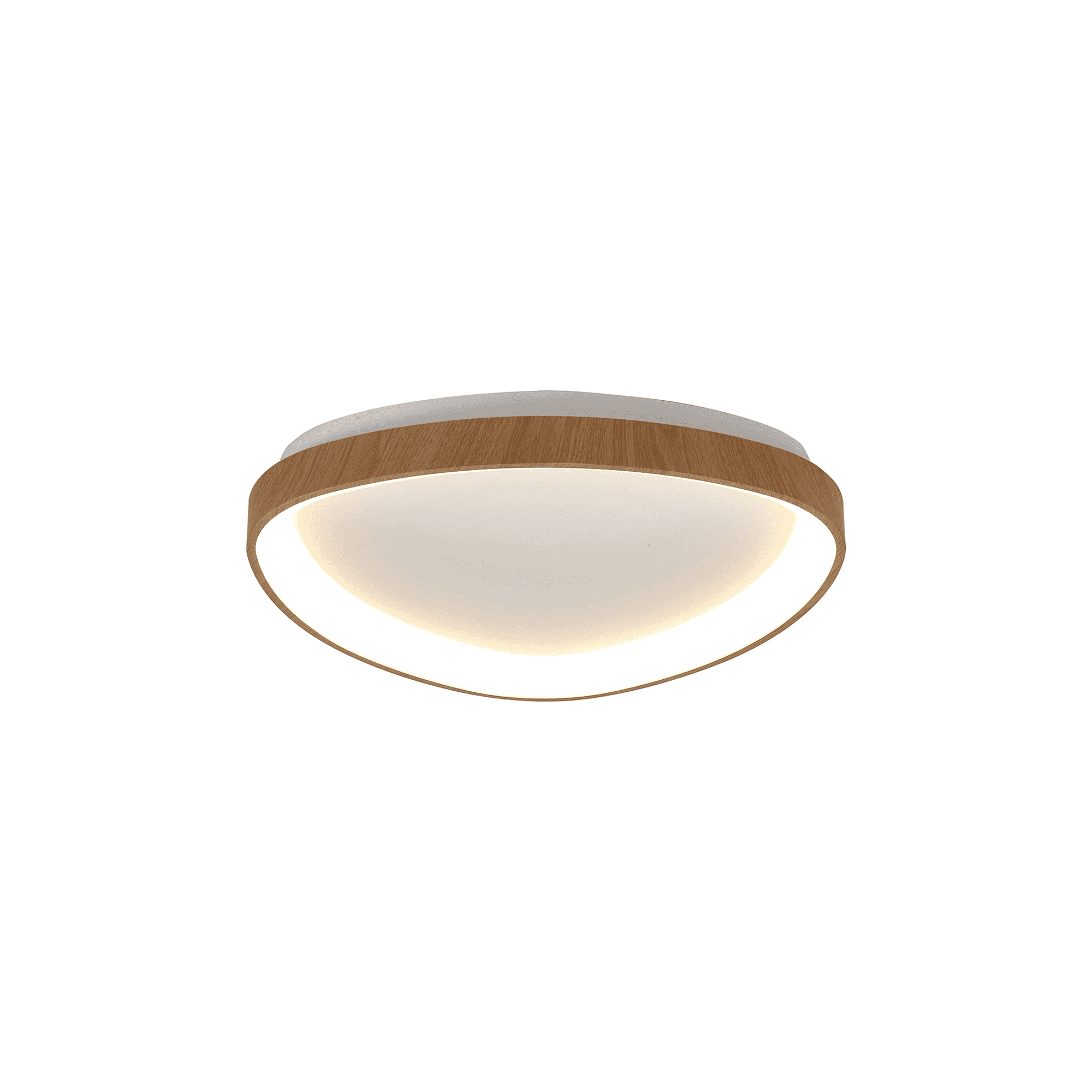 M8632 Niseko II Triangular LED Flush Ceiling Light 42cm Remote Control Wood