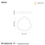 M8632 Niseko II Triangular LED Flush Ceiling Light 42cm Remote Control Wood